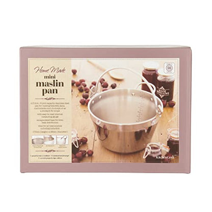 Kitchencraft Home Made Stainless Steel Maslin Pan With Handle 4.5 Litre