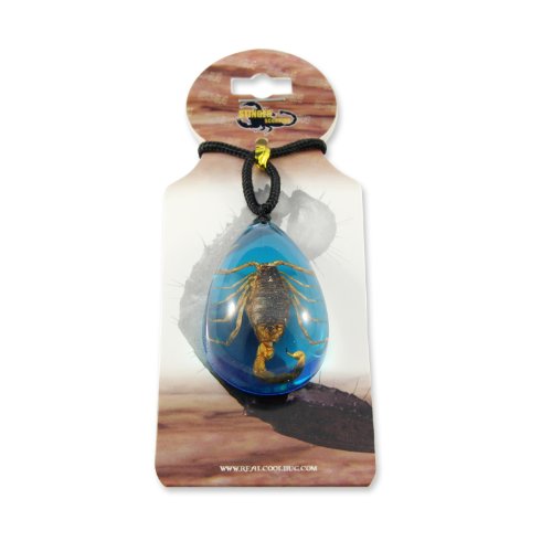 REALBUG Gold Scorpion Necklace, Blue, large