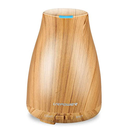 URPOWER 2nd Version Essential Oil Diffuser Aroma Essential Oil Cool Mist Humidifier with Adjustable Mist Mode, Waterless Auto Shut-off for Home Office Bedroom Living Room Study Yoga Spa