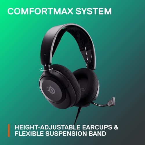 SteelSeries Arctis Nova 1 Multi-System Gaming Headset — Hi-Fi Drivers — 360° Spatial Audio — Comfort Design — Durable — Ultra Lightweight — Noise-Cancelling Mic — PC, PS5/PS4, Switch, Xbox - Black