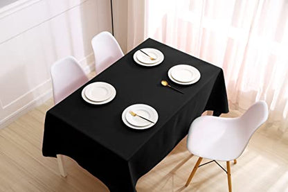 ANPTGHT Black Square Tablecloth 60 x 60 Inch 210 GSM Stain&Water Wrinkle Resistant Washable Fabric Table Cloth for Dining Table Buffet Parties Outdoor Picnic Camping Kitchen