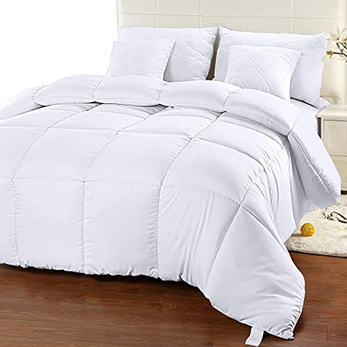 Utopia Bedding Comforter Duvet Insert - Quilted Comforter with Corner Tabs - Box Stitched Down Alternative Comforter (California King, White)