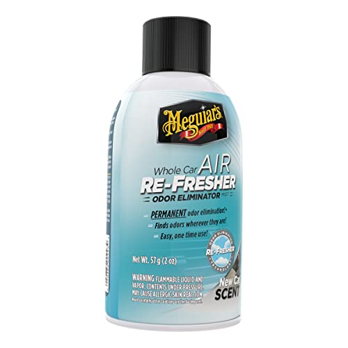 Meguiar’s Whole Car Air Refresher, Odor Eliminator Spray Eliminates Strong Vehicle Odors, New Car Scent - Three 2 Oz Spray Bottles