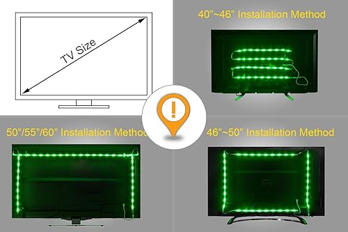 PANGTON VILLA Led Strip Lights 6.56ft for 40-60in TV, USB LED TV Backlight Kit with Remote - 16 Color 5050 LEDs Bias Lighting for HDTV