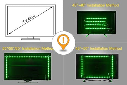 PANGTON VILLA Led Strip Lights 6.56ft for 40-60in TV, USB LED TV Backlight Kit with Remote - 16 Color 5050 LEDs Bias Lighting for HDTV