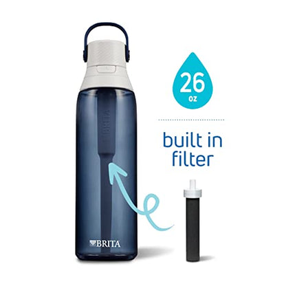 Brita Insulated Filtered Water Bottle with Straw, Reusable, BPA Free Plastic, Night Sky, 26 Ounce