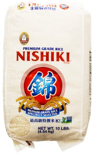 Nishiki Premium Sushi Rice, White, 10 Pound (Pack of 1) - Package May Vary