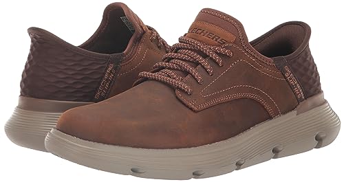 Skechers Men's Garza-Gervin Slip-in Moccasin, Brown, 11