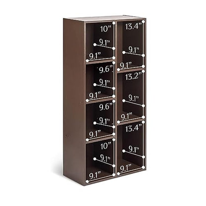 Amazon Basics 7 Cube Organizer Bookcase, Espresso, 9.3 x 19.5 x 41.7 in