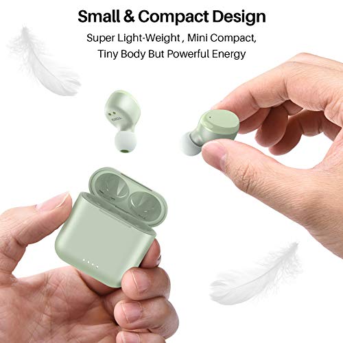 TOZO T6 True Wireless Earbuds Bluetooth 5.3 Headphones Touch Control with Wireless Charging Case IPX8 Waterproof Stereo Earphones in-Ear Built-in Mic Headset Premium Deep Bass Green