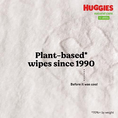 Huggies Natural Care Sensitive Baby Wipes, Unscented, Hypoallergenic, 99% Purified Water, 12 Flip-Top Packs (768 Wipes Total)