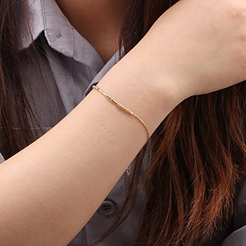 JoycuFF Soul Sister Funny Gifts Morse Code Bracelets for Women Best Friend Sister Birthday Christmas Stianless Steel Graduation Friendship Jewelry Gifts Gold Bracelet