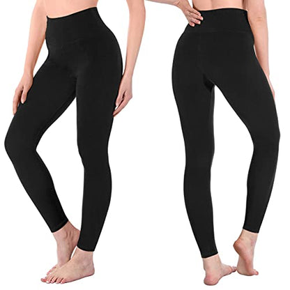 SINOPHANT High Waisted Leggings for Women - Full Length & Capri Buttery Soft Yoga Pants for Workout Athletic(Full Black,S-M)