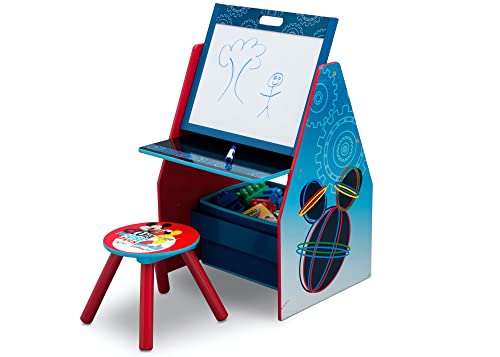 Delta Children Kids Easel and Play Station – Ideal for Arts & Crafts, Drawing, Homeschooling and More - Greenguard Gold Certified, Disney Mickey Mouse