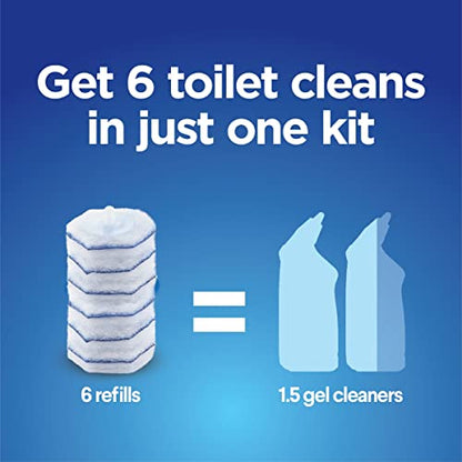 Clorox ToiletWand Disposable Toilet Cleaning Kit, Toilet Brush, Toilet and Bathroom Cleaning System with Storage Caddy and 6 Disinfecting ToiletWand Refill Heads (Package May Vary)