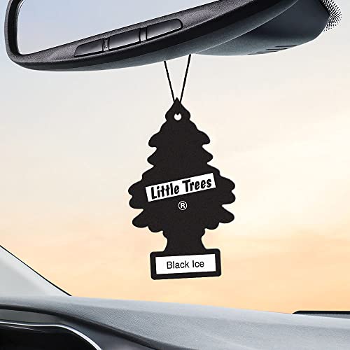 LITTLE Air Fresheners Car Air Freshener. Hanging Tree Provides Long Lasting Scent for Auto or Home. Black Ice, 24 Air Fresheners