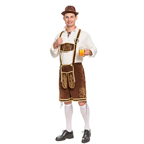 Spooktacular Creations Men’s German Bavarian Oktoberfest Costume Set for Halloween Dress Up Party and Beer Festival (Large)