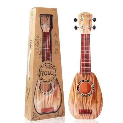 17 Inch Kids Ukulele Guitar Toy 4 Strings Mini Children Musical Instruments Educational Learning Toy for Toddler Beginner Keep Tone Anti-Impact Can Play with Picks/Strap/Primary Tutorial