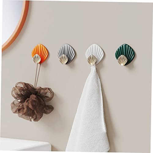 TIDTALEO 8pcs Wall Hook Plastic Hooks for Hanging Office Decore Wall Hanging Hooks Dorm Room Essentials for College Students Girls Shell Coat Hooks Dorm Essentials Wall Storage Hook Abs Key