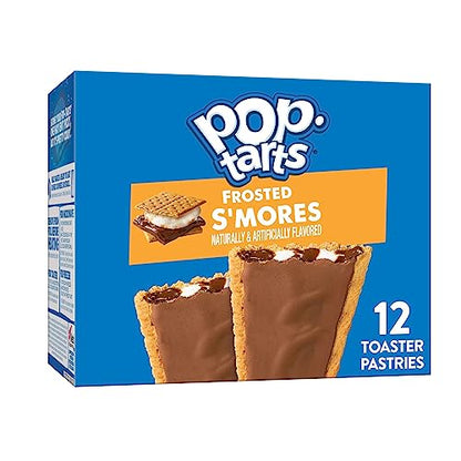 Pop-Tarts Toaster Pastries, Breakfast Foods, Kids Snacks, Frosted S'mores, 20.3oz Box (12 Pop-Tarts)