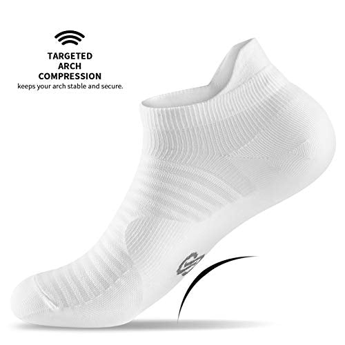 Compression Running Socks For Men and Women (6 Pairs), Ankle Socks with Arch Support, No Show Athletic Socks Low Cut for Running, Cycling, Golf