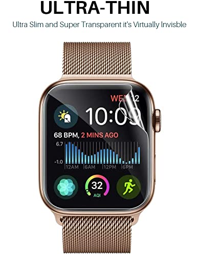 LϟK 6 Pack Screen Protector Designed for Apple Watch 44mm Series 6 5 4 SE / 42mm Series 3 2, Max Coverage, Bubble Free Flexible Soft TPU for iWatch 44mm 42mm