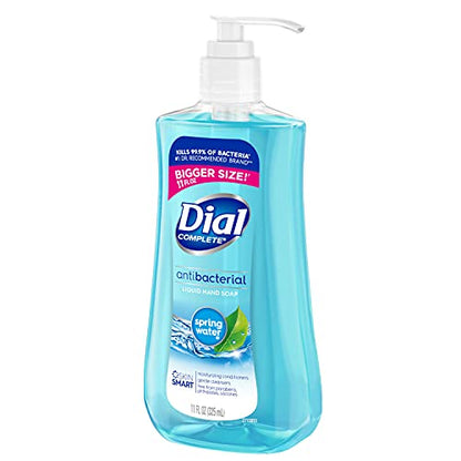 Dial Complete Antibacterial Liquid Hand Soap, Spring Water, 11 fl oz (Pack of 4)