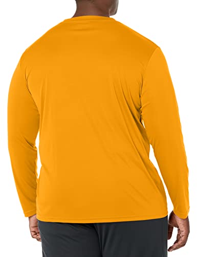 Russell Athletic Men's Standard Long Sleeve Performance Tee, Gold, Medium