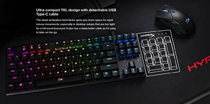 HyperX Alloy Origins Core - Tenkeyless Mechanical Gaming Keyboard, Software Controlled Light & Macro Customization, Compact Form Factor, RGB LED Backlit, Linear HyperX Red Switch,Black