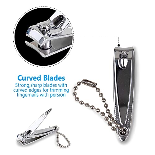 (6 Pack) Toe Nail Clippers Toenail Clippers and Fingernail Clipper Set, Premium Stainless Steel Ultra Sharp Sturdy Curved Edge Cutter Trimmer Finger Nail Clip for Adults Men Women Nail Cleaner