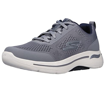 Skechers Men's Gowalk Arch Fit-Athletic Workout Walking Shoe with Air Cooled Foam Sneaker, Grey/Navy, 10.5