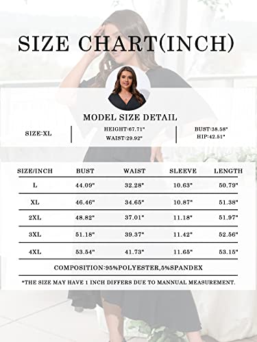 SCOMCHIC Plus Size Cocktail Dresses for Women Wrap V Neck Split High Low Split Burgundy Maxi Dress with Belt 2XL