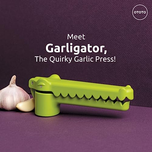 NEW!!! Garligator Garlic Press by OTOTO - Garlic Mincer Tool - Funny Gifts - Alligator Garlic Press - Garlic Crusher Press with Ergonomic Handle - Ototo Design Cute Kitchen Gadgets Kitchen Accessories