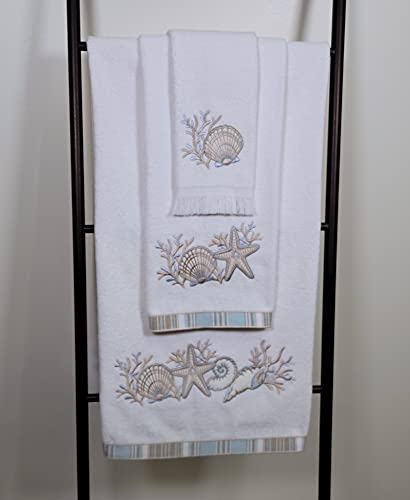 Avanti Linens - Bath Towel, Soft & Absorbent Cotton Towel (Sand Shells, White)