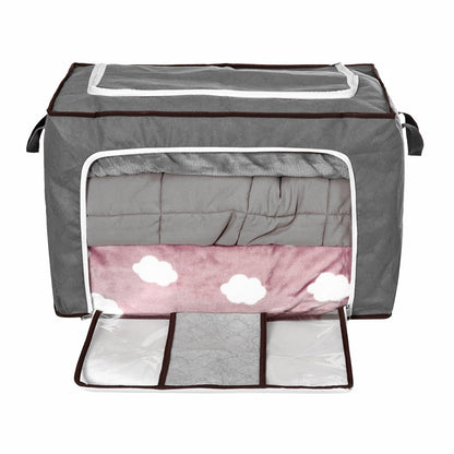 Clothes Storage, Clothes Storage 90L Clothes Organizer 3 Layer Fabric Clothes Storage with Reinforced Handle 4pcs for Comforters Blankets Bedding with 2 way Zipper