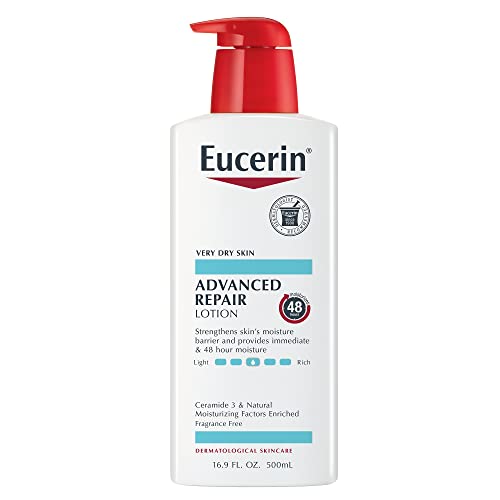 Eucerin Advanced Repair Body Lotion, Unscented Body Lotion for Dry Skin, 16.9 Fl Oz Pump Bottle