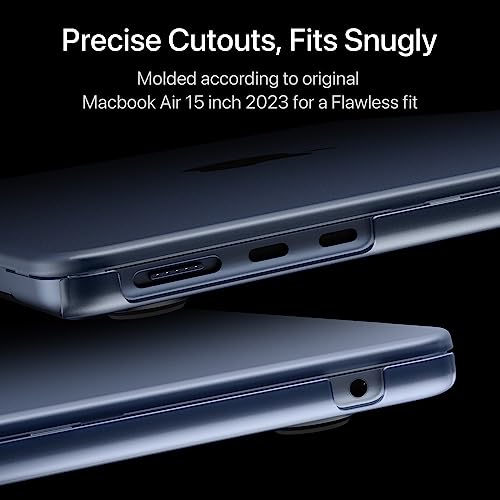 Soonjet Compatible with MacBook Air 15 inch Case M2 2023 [100% Match Official Color] [Ultra Thin Armor] Protective Hard Shell Matte Cover for Laptop Model A2941 - Exclusive Midnight