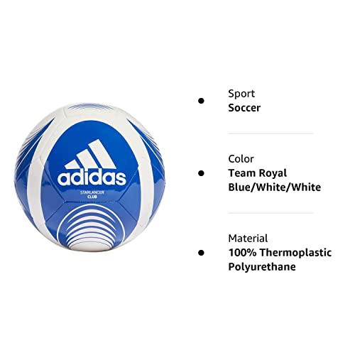 adidas Unisex Starlancer Club Soccer Ball, Team Royal Blue/White/White, 3