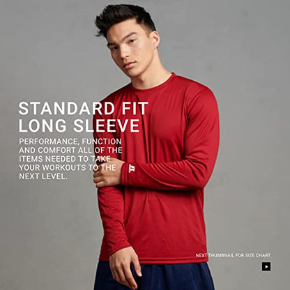 Russell Athletic Men's Standard Long Sleeve Performance Tee, Gold, Medium