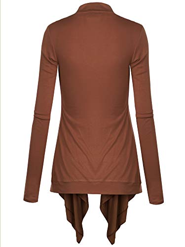 LL WSK849 Womens Off-Duty Open Front Cardigan M Rust