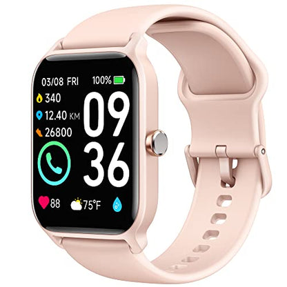 Smart Watch for Women,1.8"Fitness Watch(Answer/Make Call),Alexa Built-in, [24H Heart Rate Sleep Blood Oxygen Monitor],5ATM Waterproof,100 Sports Modes Step Calorie Women Watches for iOS&Android Phones