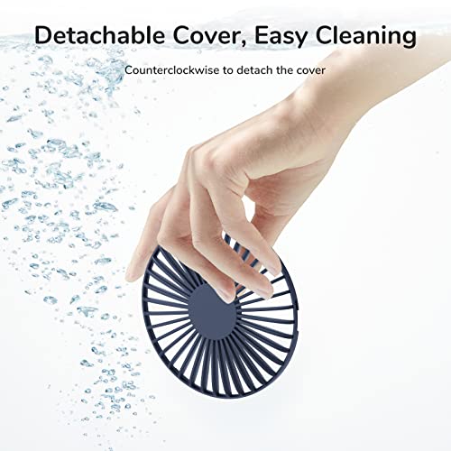 JISULIFE Handheld Mini Fan [20Hrs Cooling] USB Rechargeable 4000mAh Portable Fan, Battery Operated Hand Fan for Travel/Makeup/Eyelash/Face/Summer-Blue