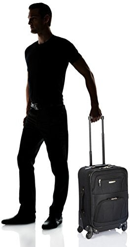 Rockland Expandable Spinner Carry On, Black, 19-Inch