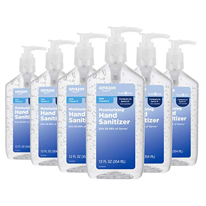 Amazon Basic Care - Original Hand Sanitizer 62%, 12 Fluid Ounce (Pack of 6)