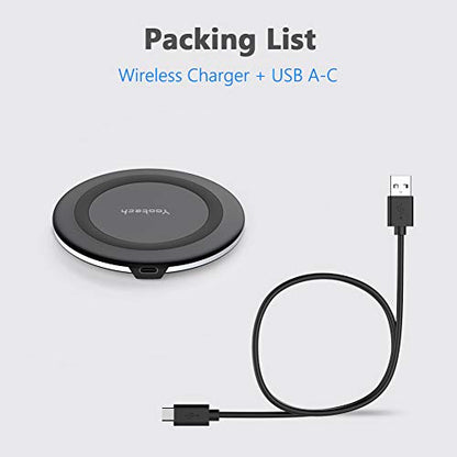 Yootech Wireless Charger,10W Max Fast Wireless Charging Pad Compatible with iPhone 14/14 Plus/14 Pro/14 Pro Max/13/13 Mini/SE 2022/12/11/X/8,Samsung Galaxy S22/S21/S20,AirPods Pro 2(No AC Adapter)