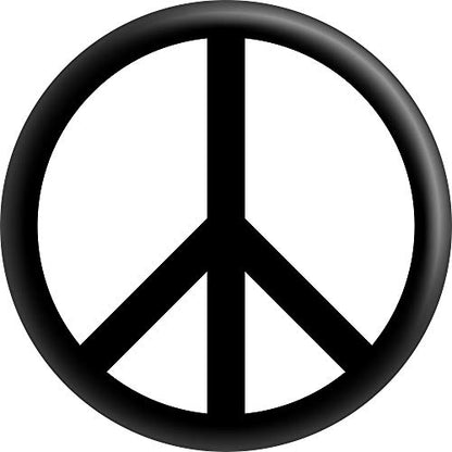 Black on White Peace Sign - 1.5" Button