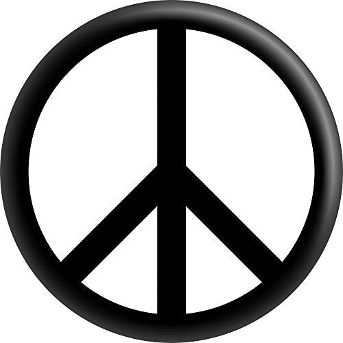 Black on White Peace Sign - 1.5" Button