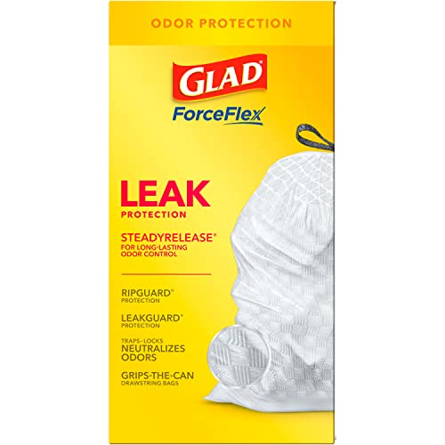 Glad Tall Kitchen Quick-Tie Trash Bags, OdorShield 13 Gallon White Trash Bag, Gain Moonlight Breeze with Febreze Freshness