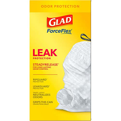 Glad Tall Kitchen Quick-Tie Trash Bags, OdorShield 13 Gallon White Trash Bag, Gain Moonlight Breeze with Febreze Freshness