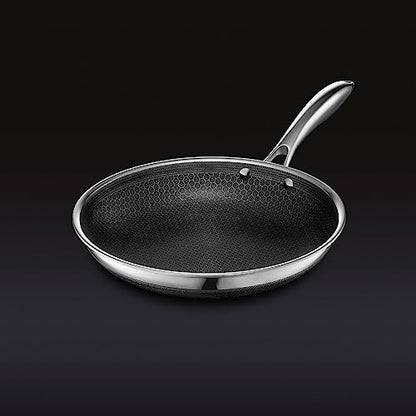 HexClad 10 Inch Hybrid Nonstick Frying Pan, Dishwasher and Oven Friendly, Compatible with All Cooktops